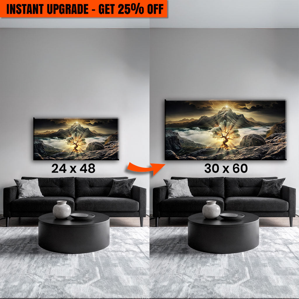 Upgrade Your 48x24 Inches 'Burning Bush - Faith Wall Art II' Canvas To 60x30 Inches