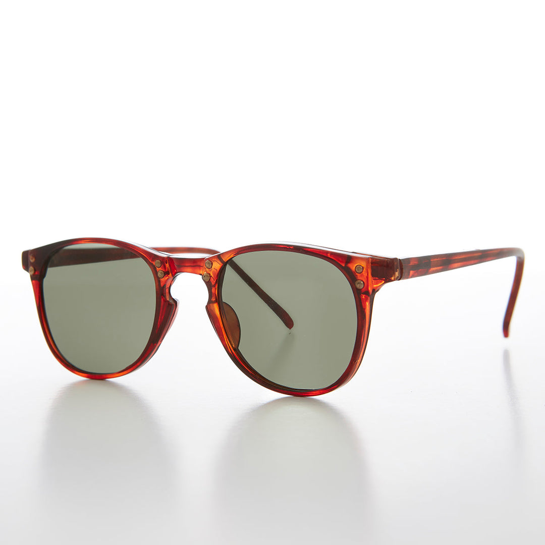 Classic Hipster Mid Century Sunglass with Rivets - Ash