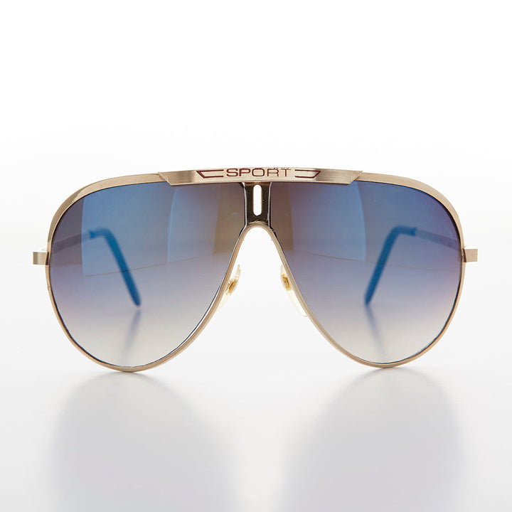 Classic Sport Decal Pilot Vintage Sunglasses - Aspen
