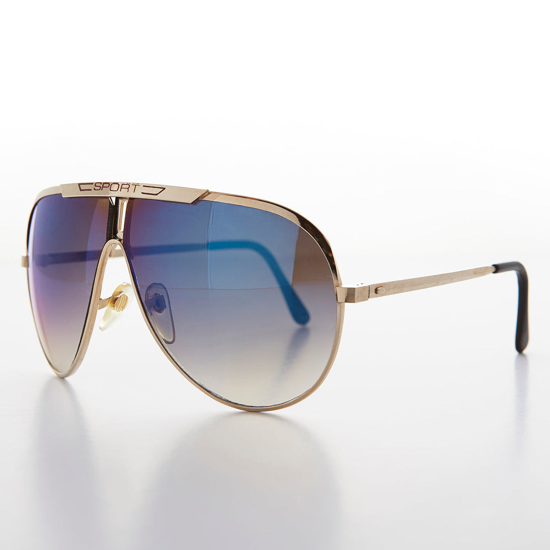 Classic Sport Decal Pilot Vintage Sunglasses - Aspen