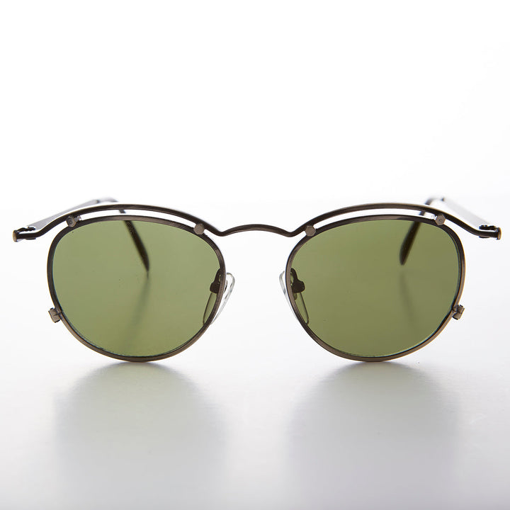 Round Gold Industrial Vintage 90s Sunglasses - Axl