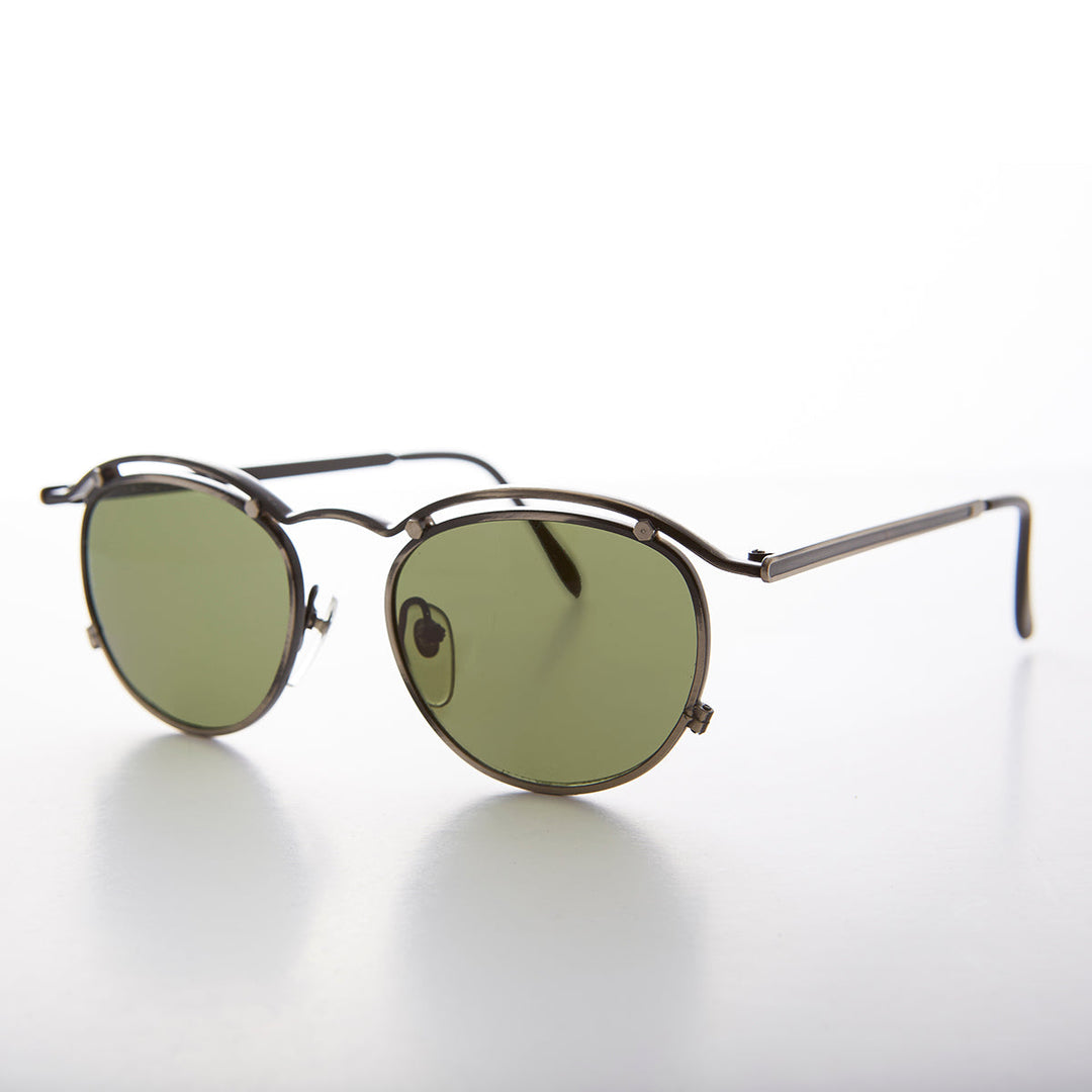 Round Gold Industrial Vintage 90s Sunglasses - Axl
