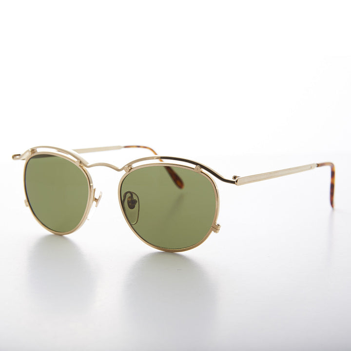 Round Gold Industrial Vintage 90s Sunglasses - Axl