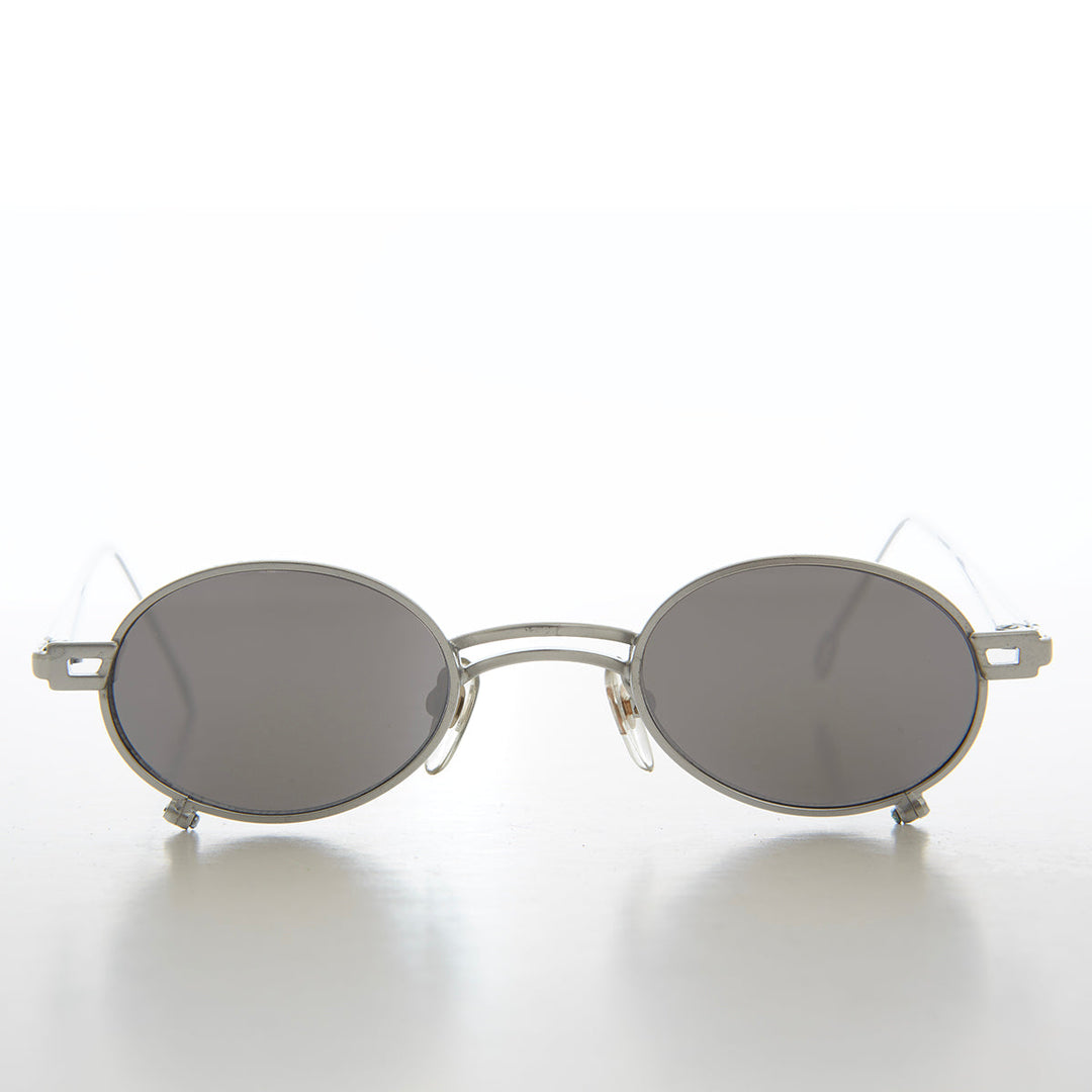 Small Oval 90s Full Metal Steampunk Sunglasses - Azari