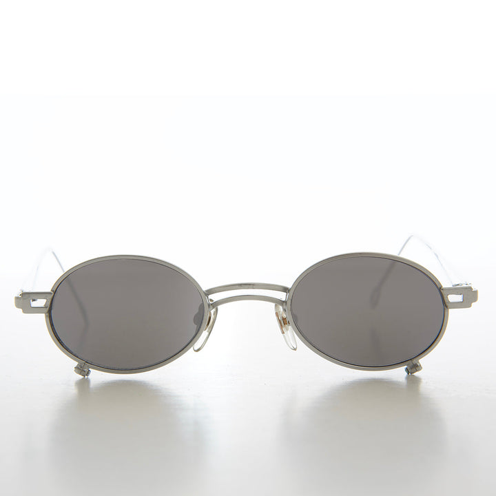 Small Oval 90s Full Metal Steampunk Sunglasses - Azari