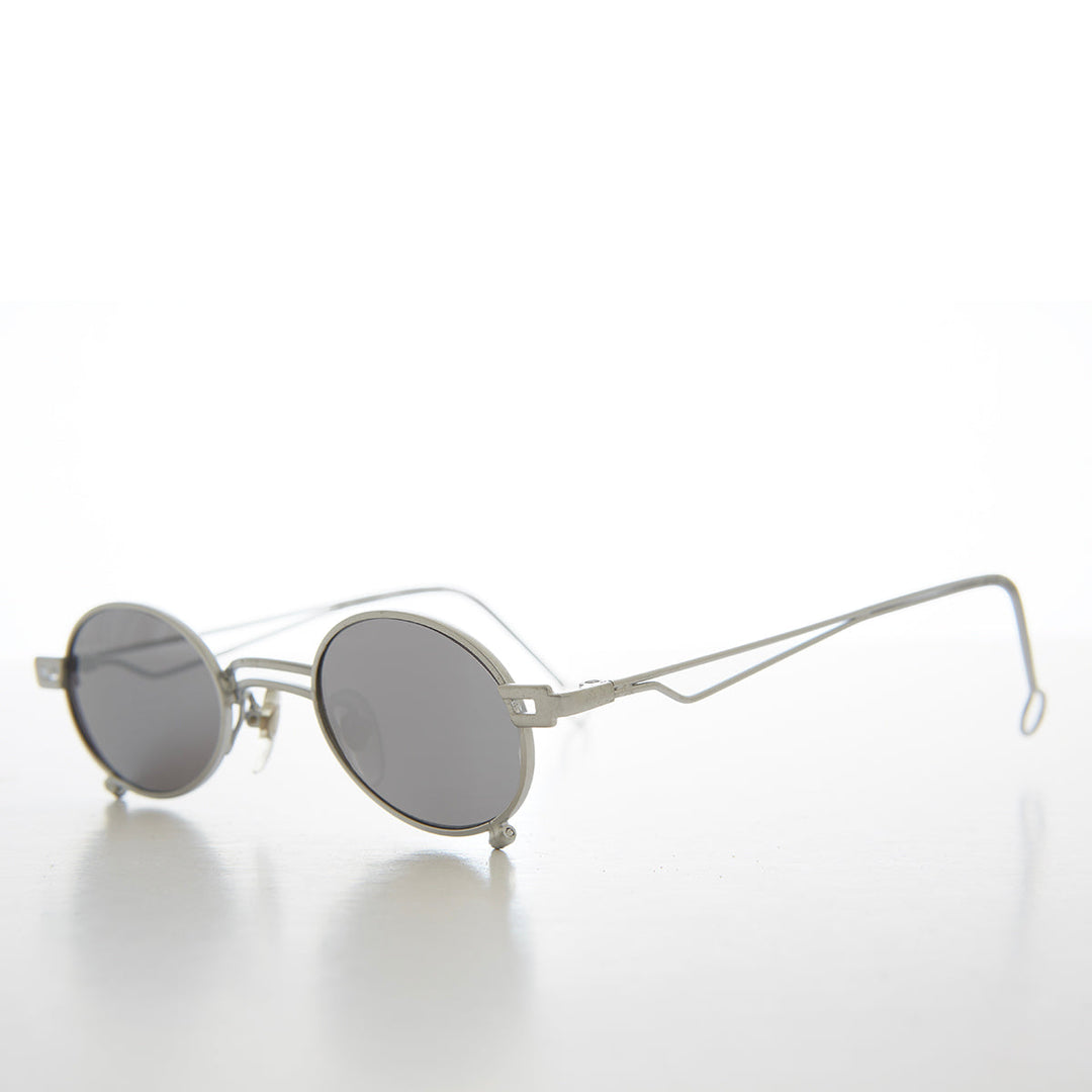 Small Oval 90s Full Metal Steampunk Sunglasses - Azari