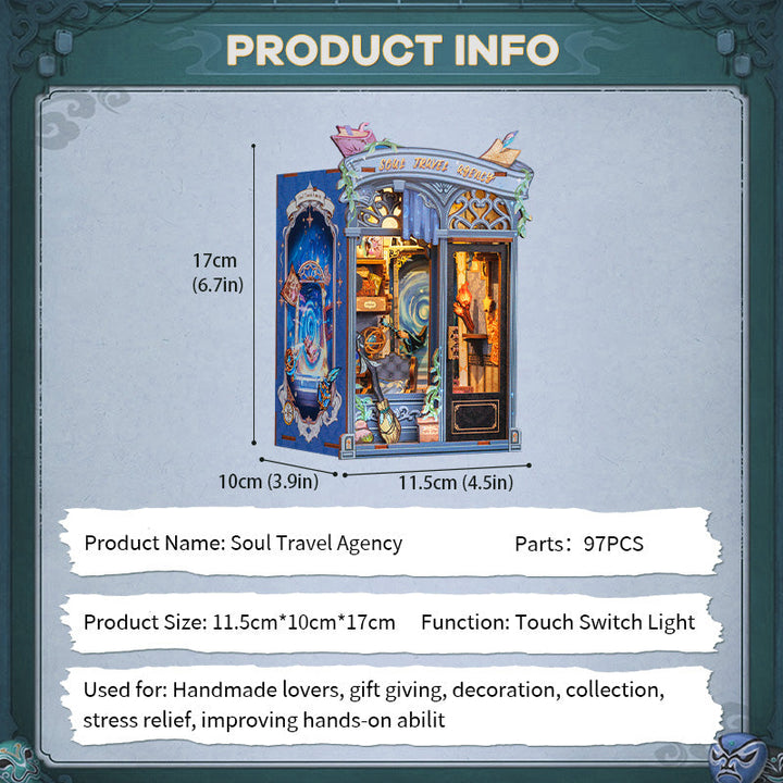 Soul Travel Agency Dollhouse Book Nook Kit - Miniature Wizardi Roombox Kit