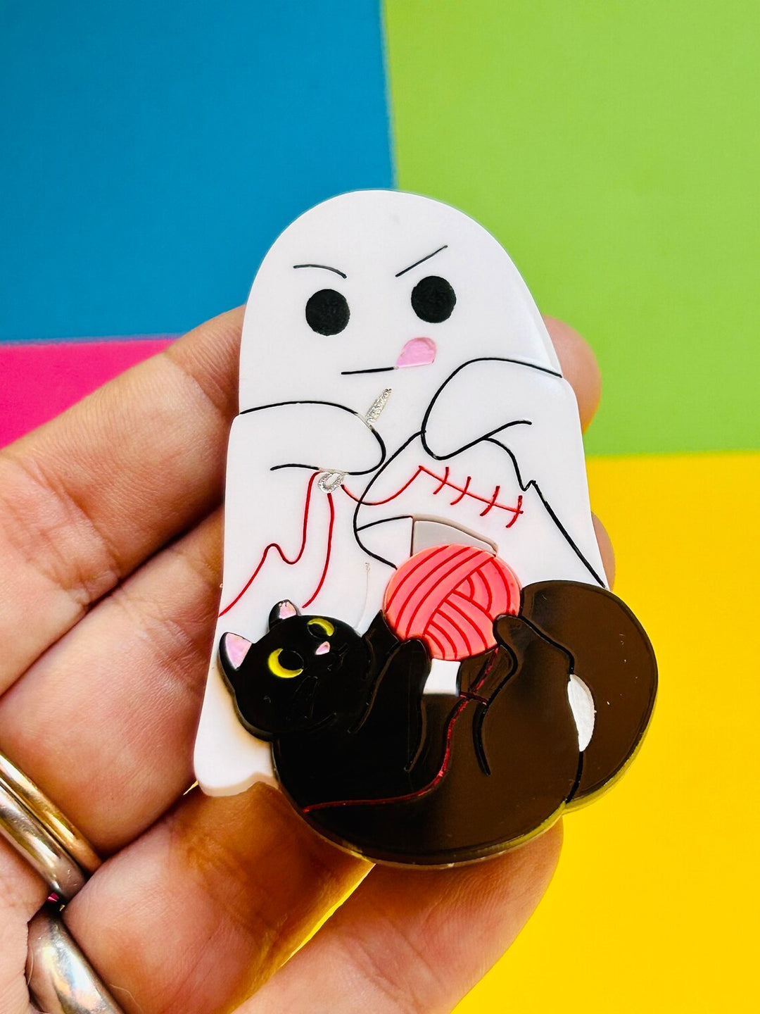 Adopt a Cat, They Said.. Pt.2 - Sewing Problems Acrylic Brooch by Makokot Design