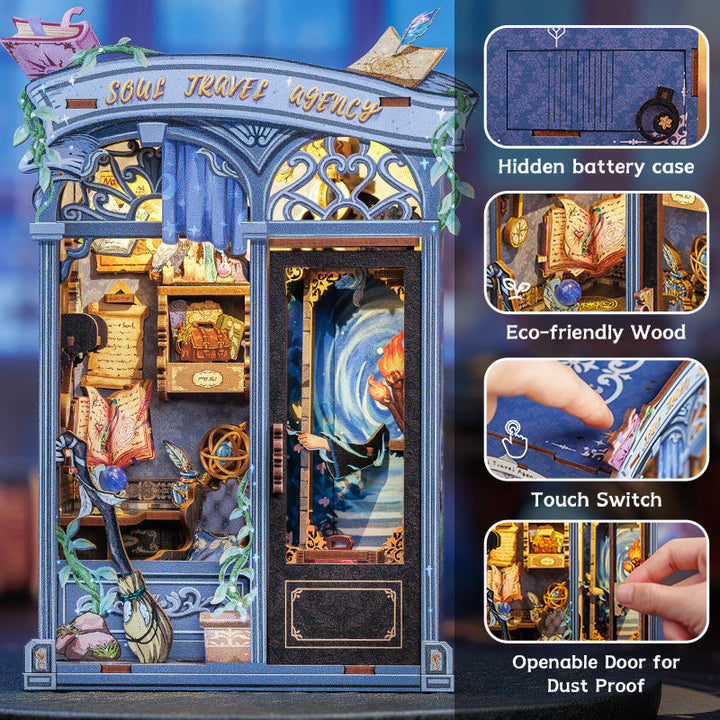 Soul Travel Agency Dollhouse Book Nook Kit - Miniature Wizardi Roombox Kit