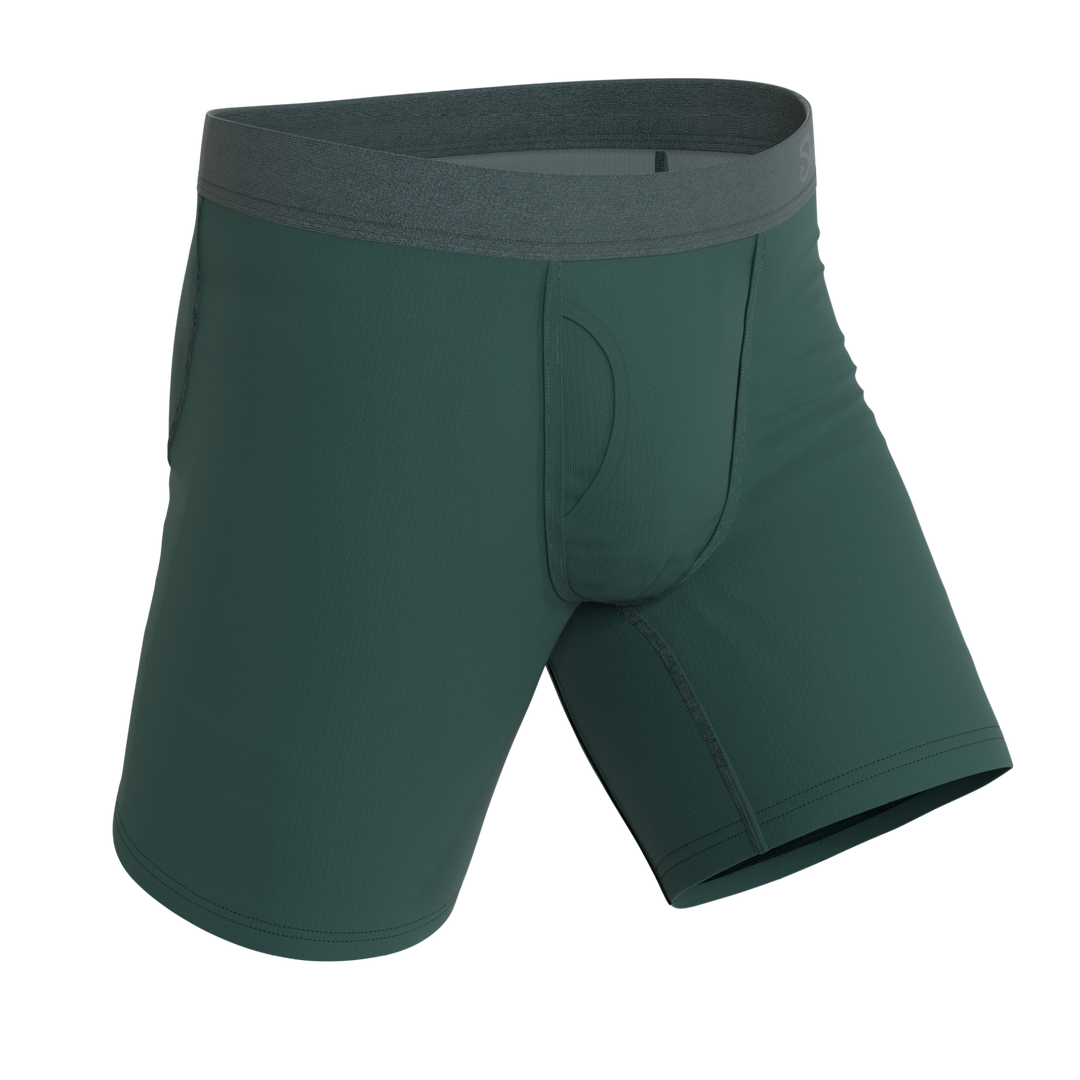 The Alloy | Dark Teal Long Leg Ball Hammock® Pouch Underwear With Fly