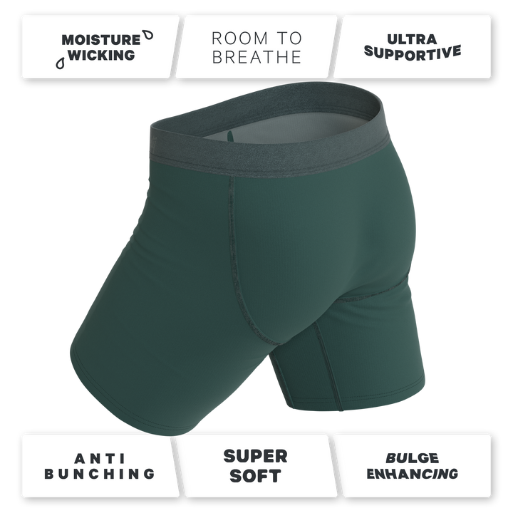 The Alloy | Dark Teal Long Leg Ball Hammock® Pouch Underwear With Fly