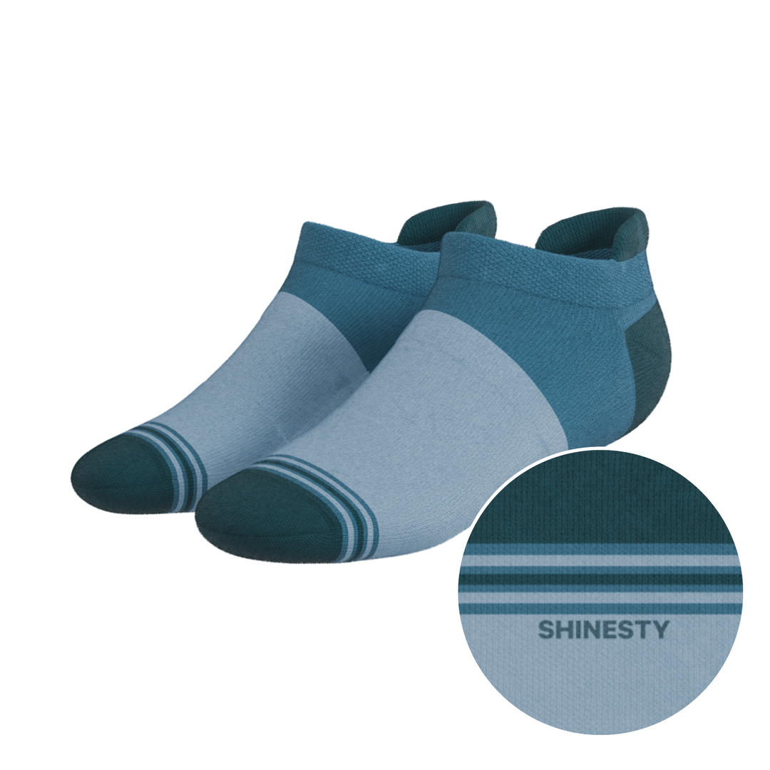 The Atlantic | Blue Color Block Heel Hammock™ Ankle Socks