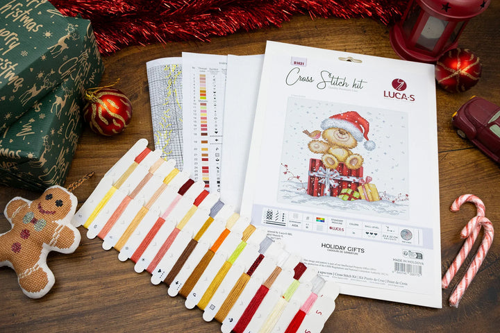 Holiday Gifts Counted Cross-Stitch Kit by Luca-S B1431L