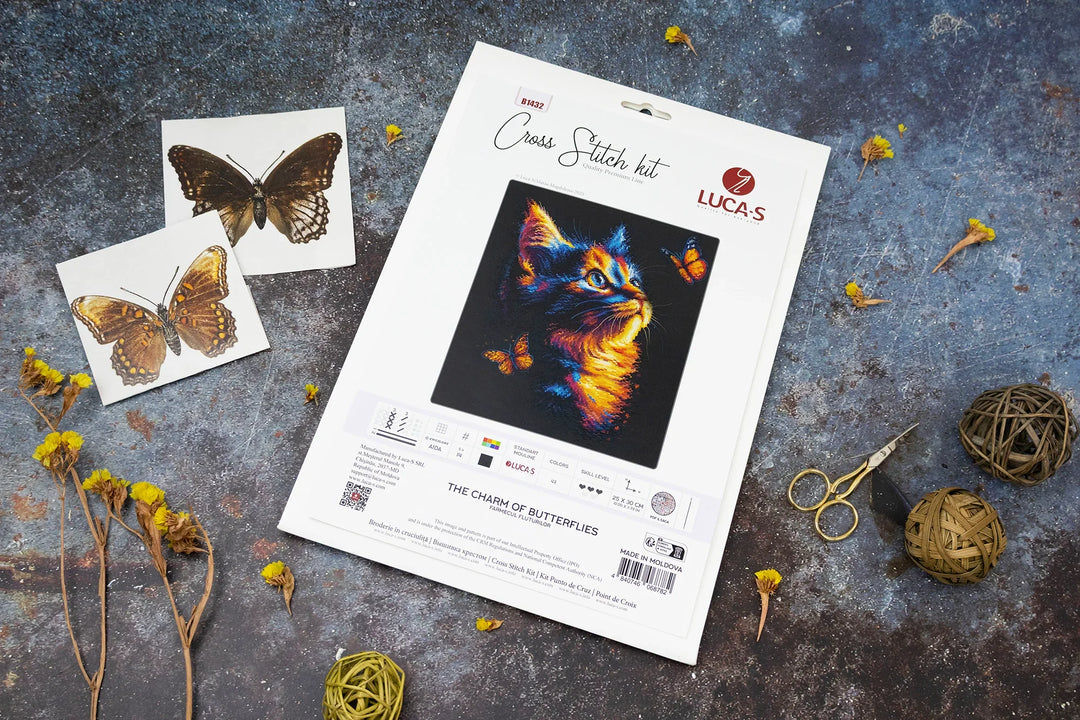 The Charm of Butterflies Counted Cross-Stitch Kit by Luca-S B1432L