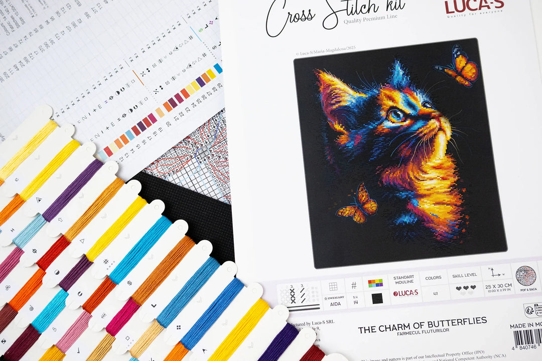 The Charm of Butterflies Counted Cross-Stitch Kit by Luca-S B1432L