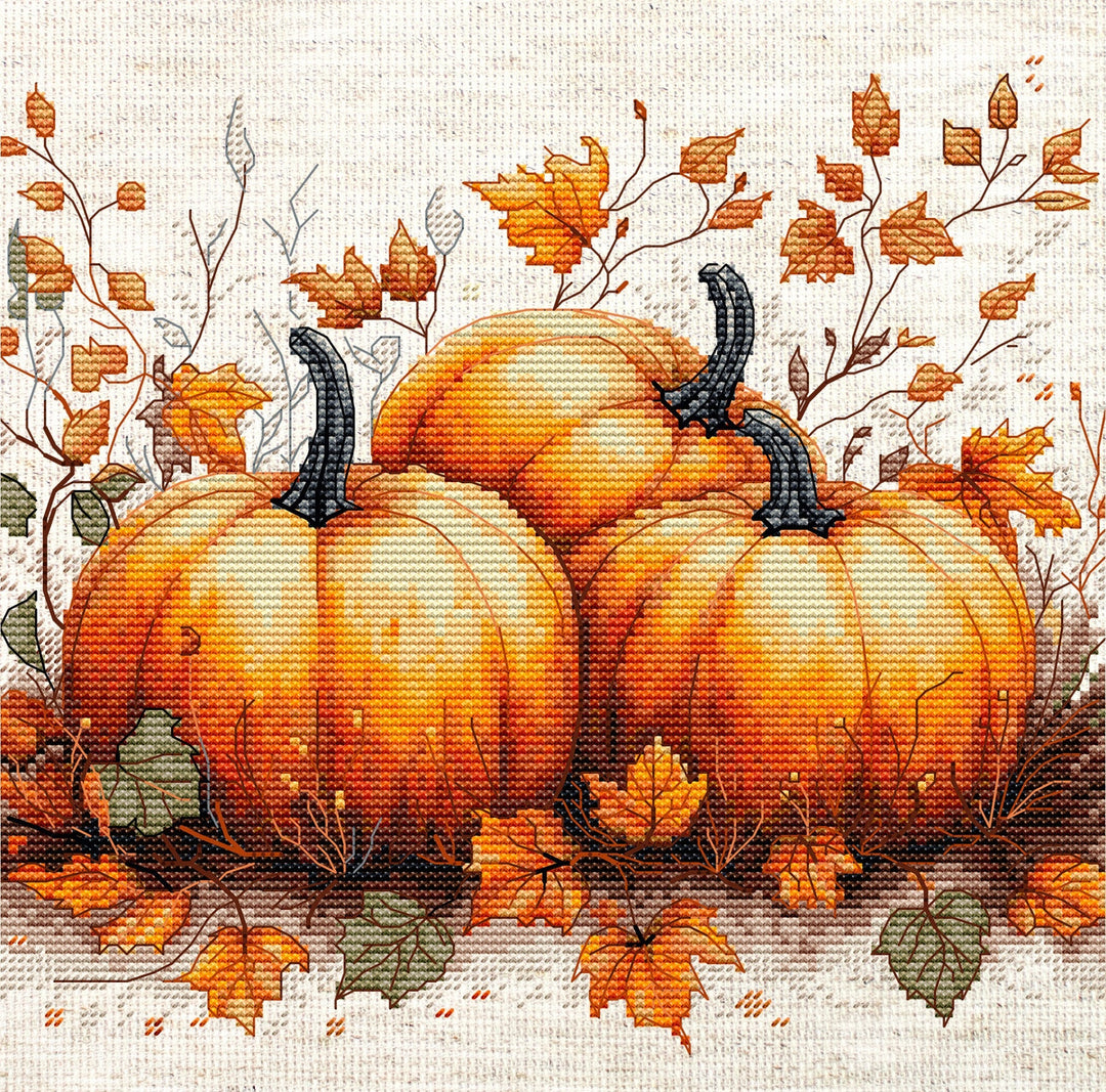 Autumn Pumpkin Counted Cross-Stitch Kit by Luca-S B1434L