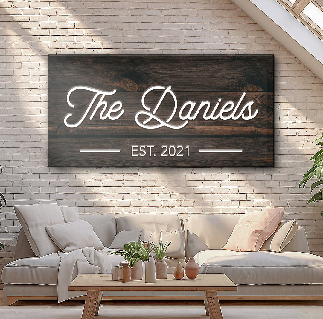 Wooden Family Name Sign