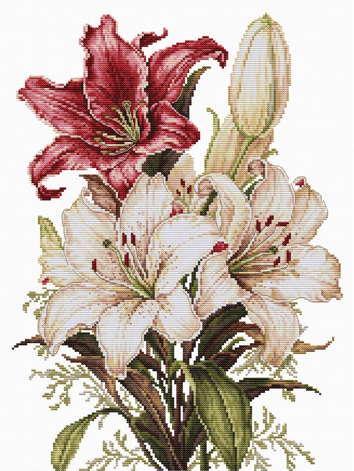 The scent of Lilies Counted Cross-Stitch Kit by Luca-S B7054L
