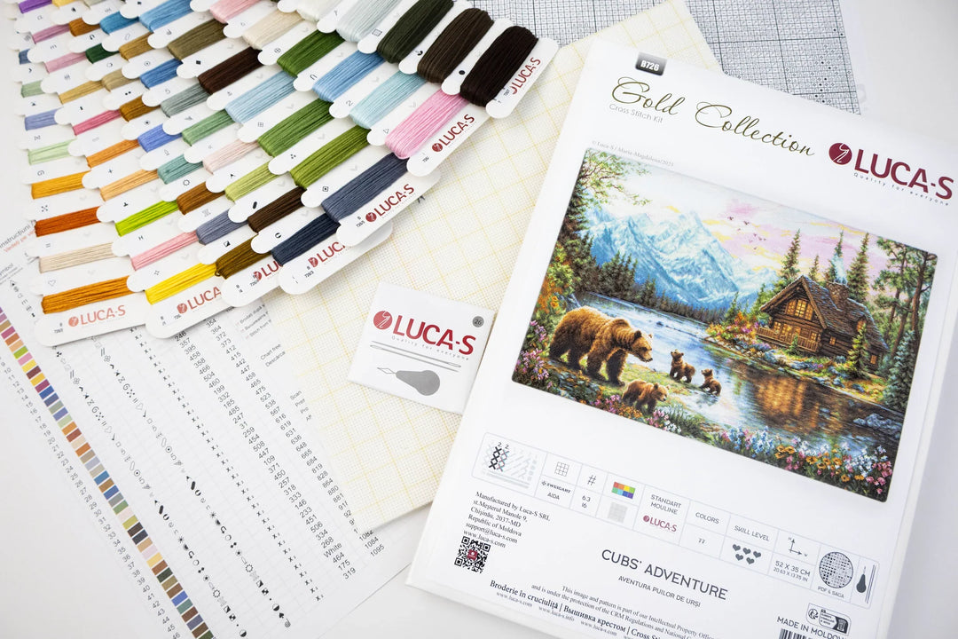 Cubs' Adventure Counted Cross-Stitch Kit by Luca-S B726L