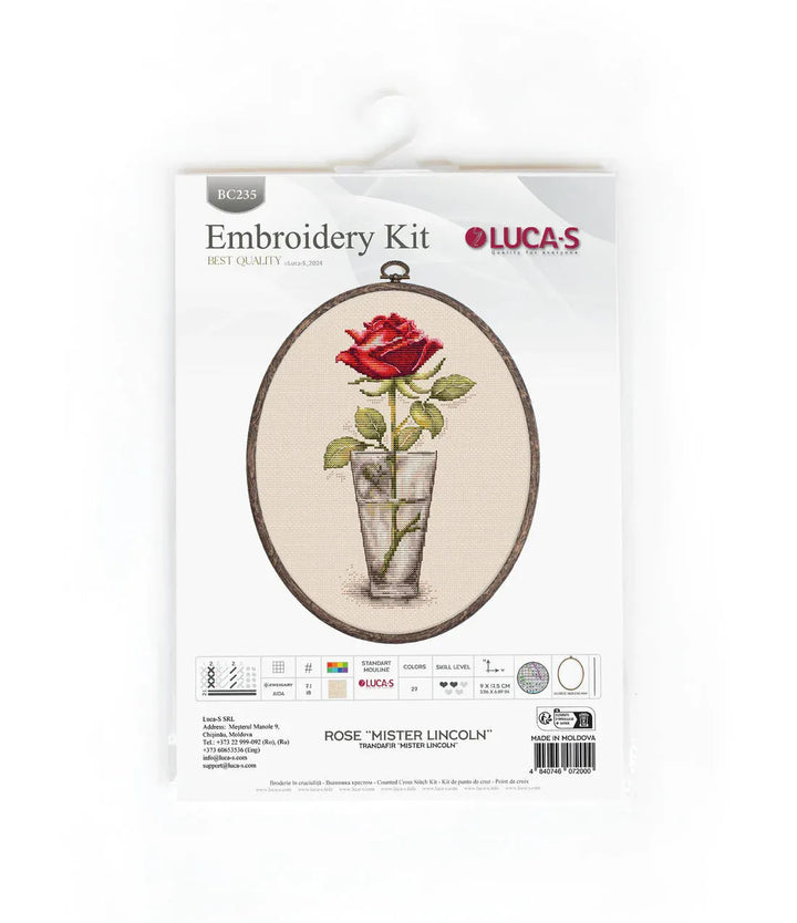 Rose Mister Lincoln BC235L Counted Cross-Stitch Kit