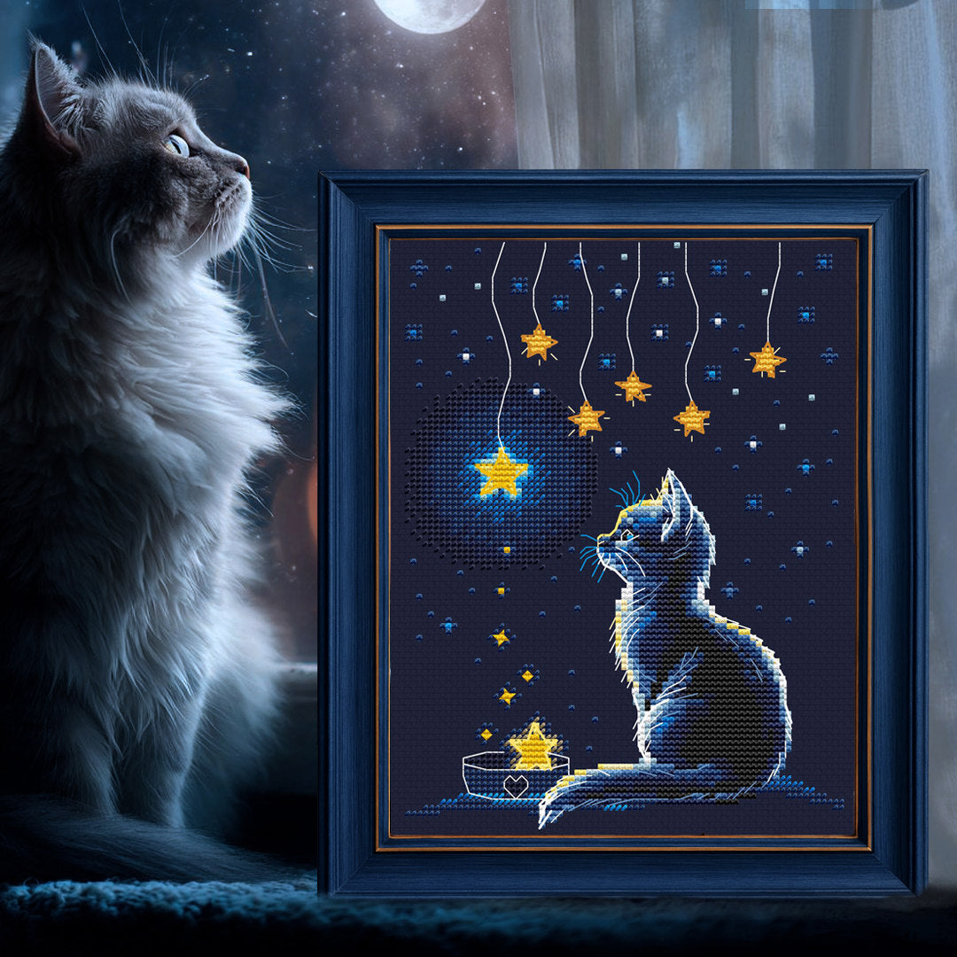 Kitten and Starry Milk BC8115 Counted Cross Stitch Kit