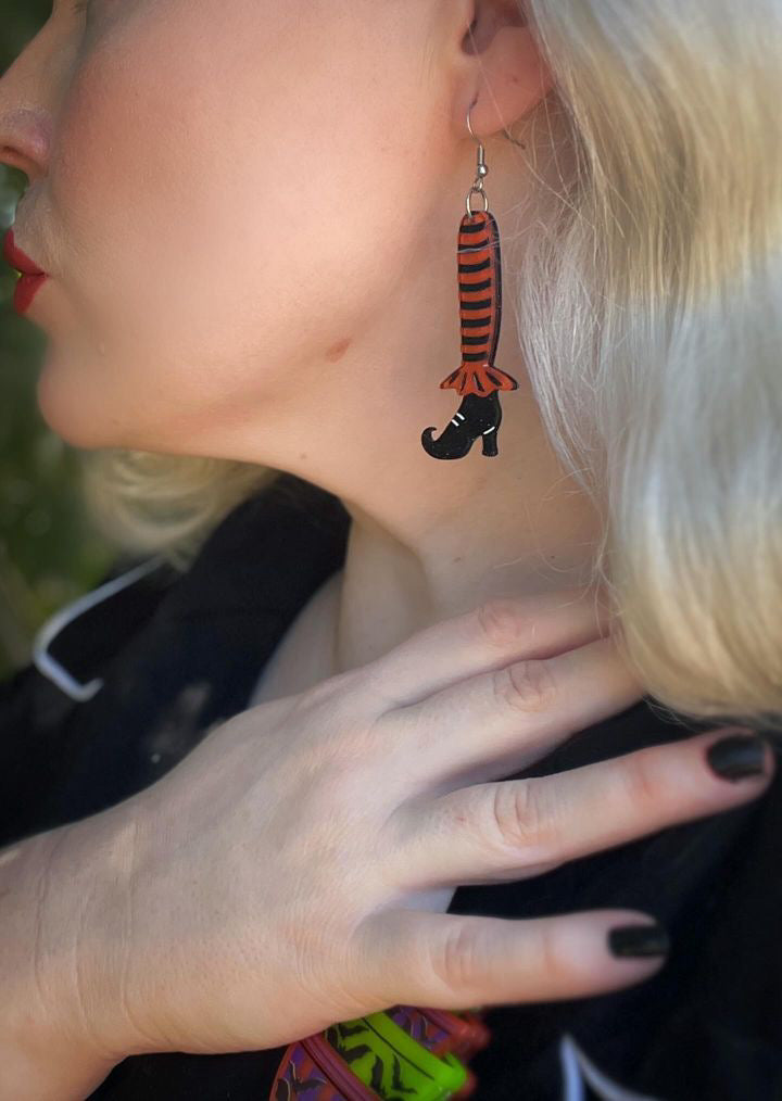 Bewitching Booties Earrings in ORANGE by Lipstick & Chrome