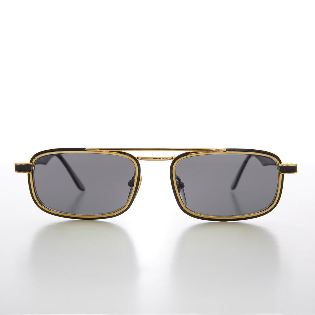 Gold Rectangular 80s Aviator Sunglasses - Beau