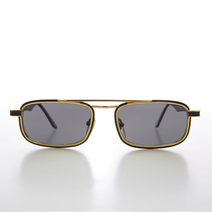Gold Rectangular 80s Aviator Sunglasses - Beau