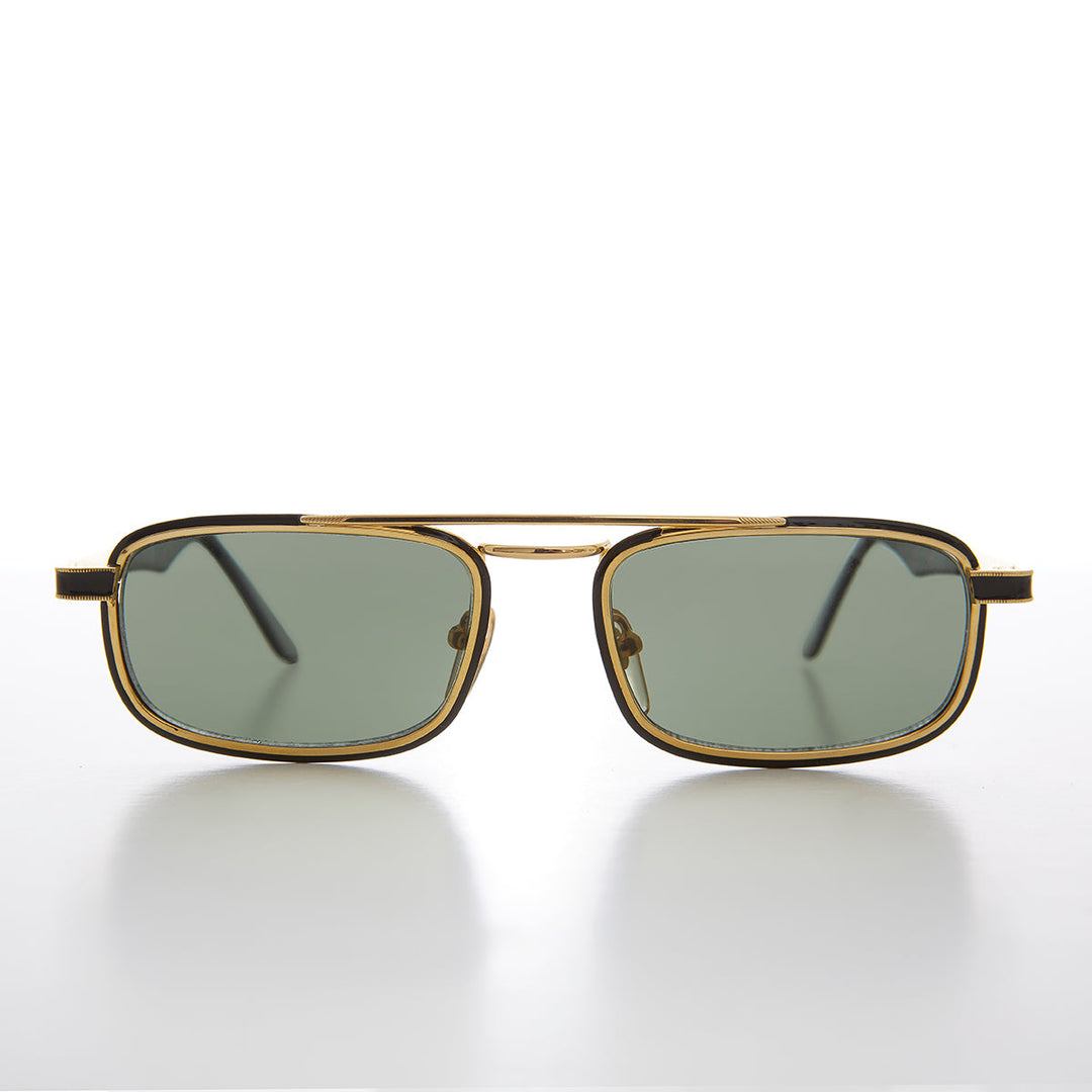 Gold Rectangular 80s Aviator Sunglasses - Beau