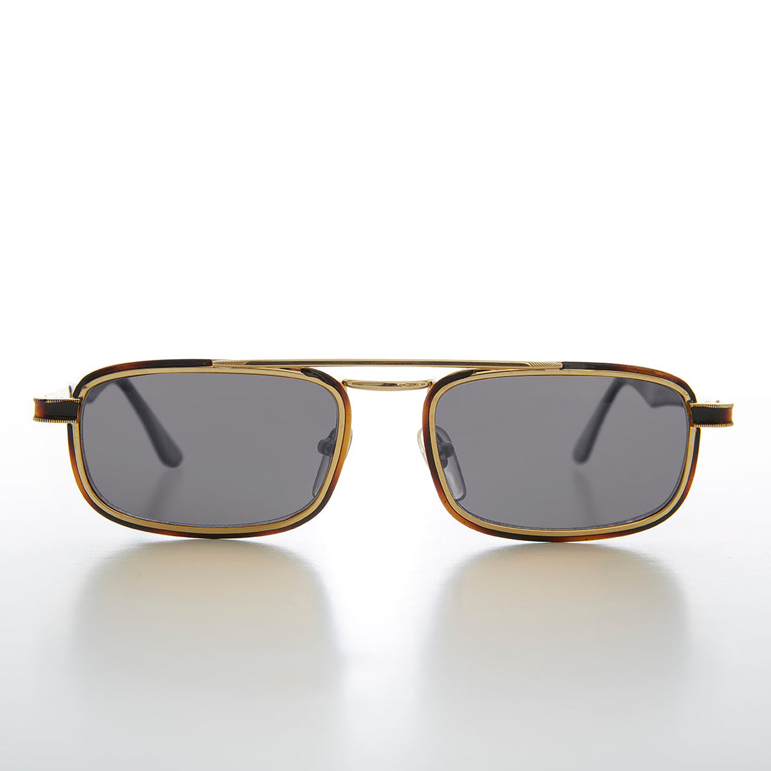 Gold Rectangular 80s Aviator Sunglass - Beau
