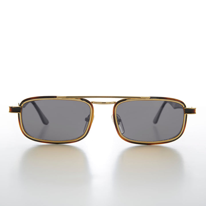 Gold Rectangular 80s Aviator Sunglasses - Beau