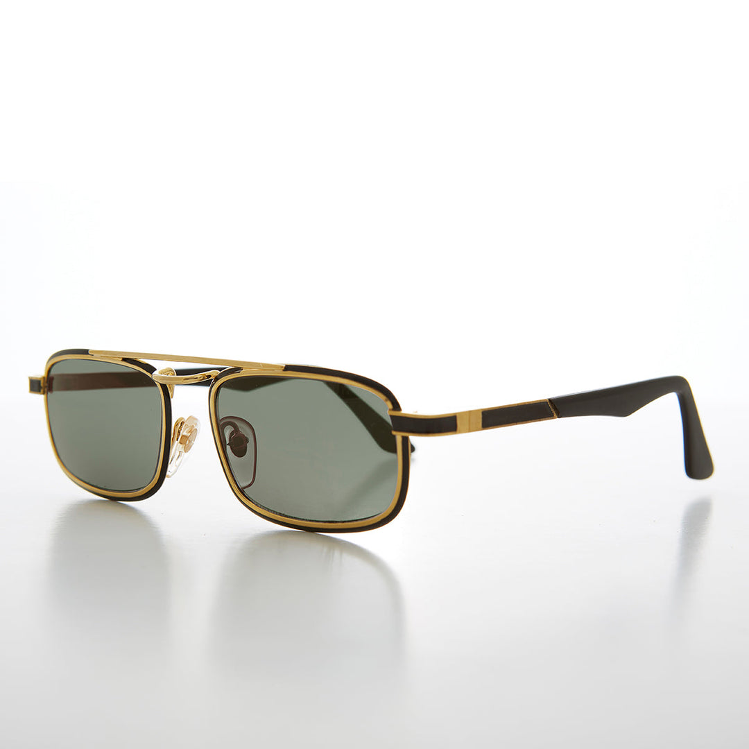Gold Rectangular 80s Aviator Sunglass - Beau