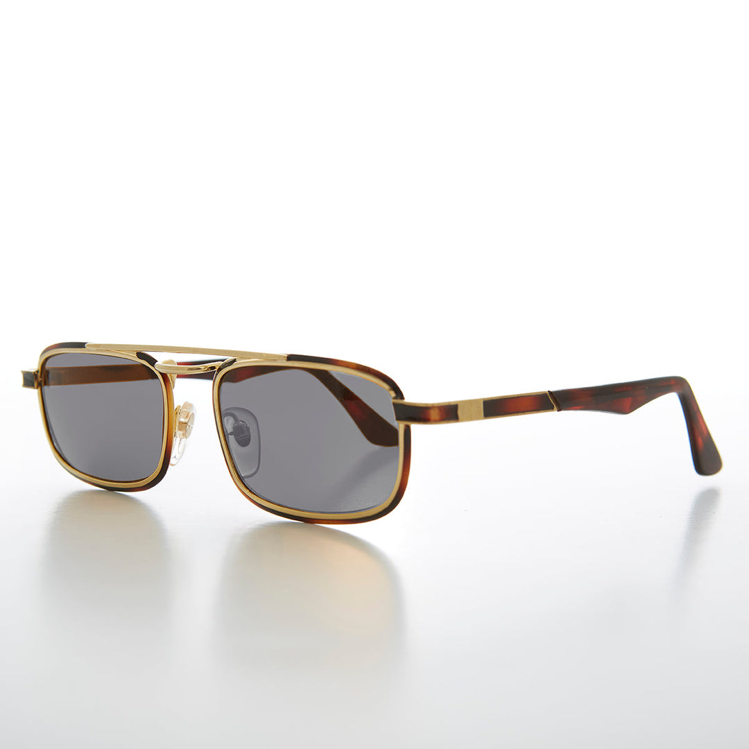 Gold Rectangular 80s Aviator Sunglass - Beau