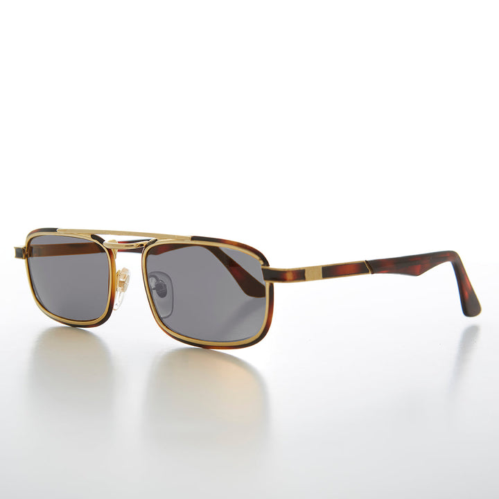 Gold Rectangular 80s Aviator Sunglasses - Beau