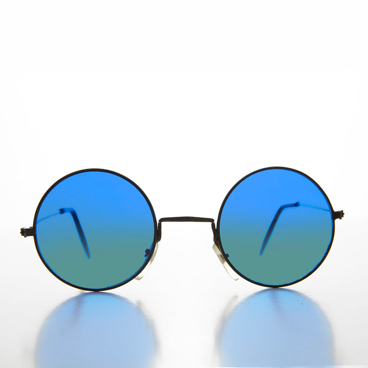 Round Ocean Lens Hippy Vintage Sunglasses - Agean