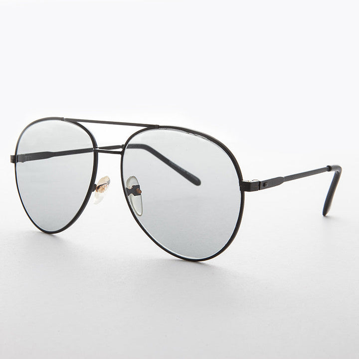 Round Aviator Sunglass with Transition Corning Glass Lens - Bermuda