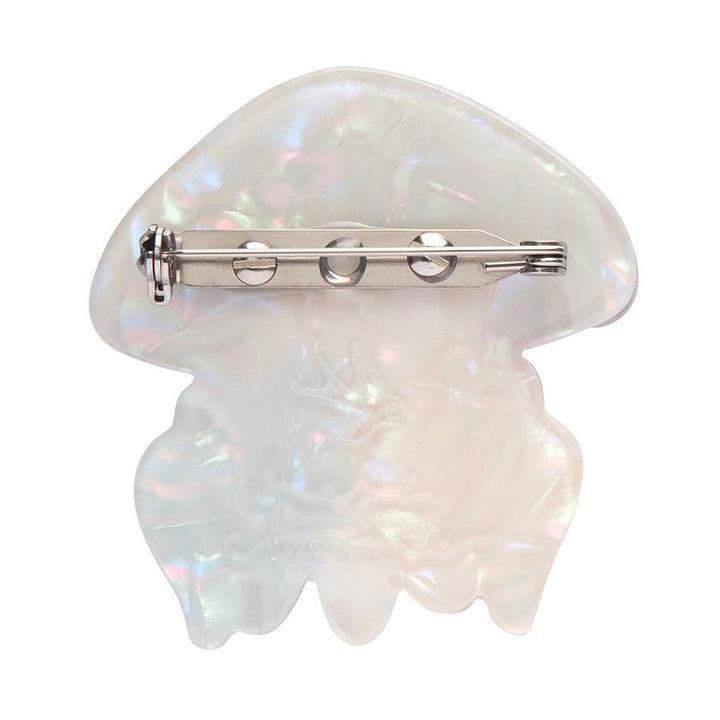 The Whimsical White Spotted Jellyfish Brooch by Erstwilder x Pete Cromer
