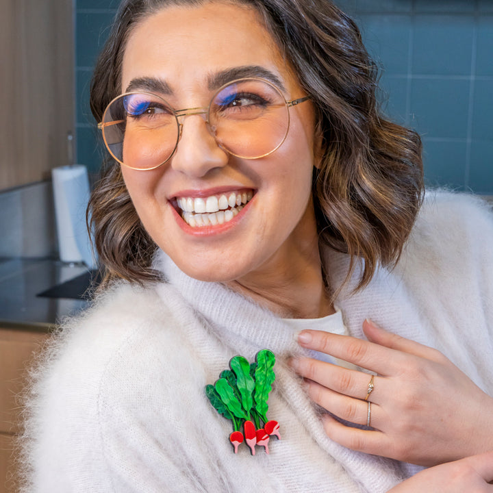 Radish Remedy Brooch by Erstwilder