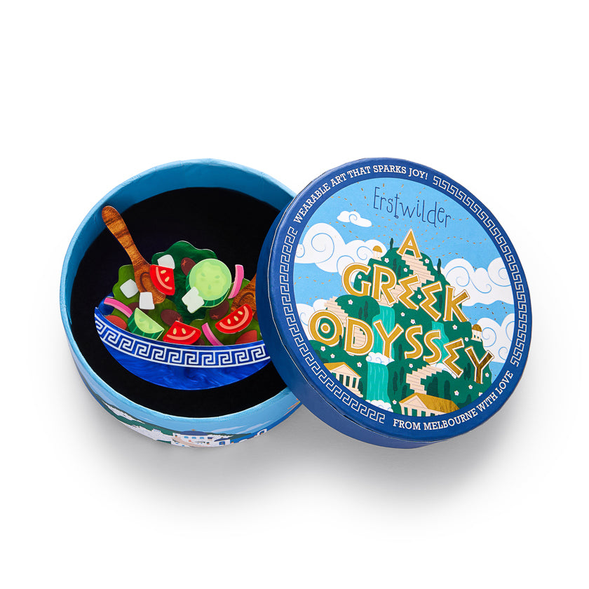 Greek Salad Brooch by Erstwilder