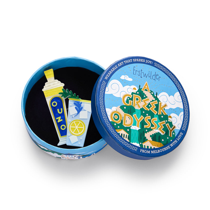 Opa! Ouzo Brooch by Erstwilder