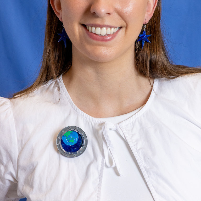 Tiny Blue Dot Brooch by Erstwilder