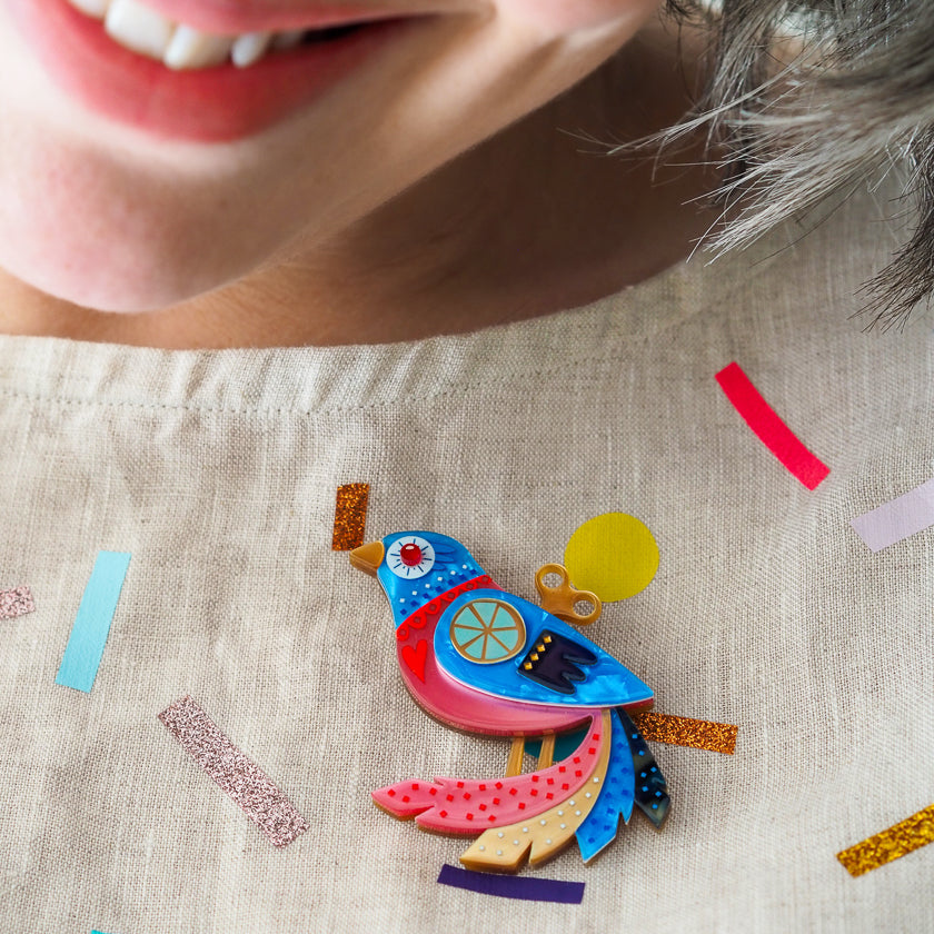 The Wind Up Brooch by Erstwilder x Pete Cromer