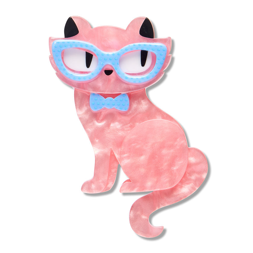 Elissa the Indie Cat Brooch by Erstwilder - front view on white background