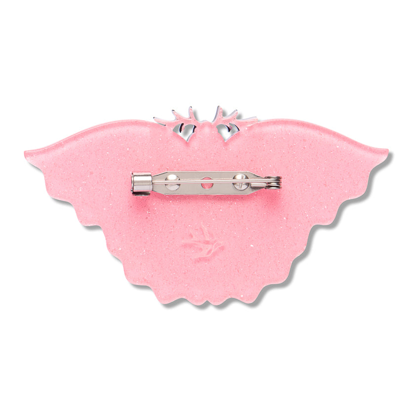 Flutter By Night Brooch by Erstwilder shown with gift box | Midnight Mischief Halloween Collection