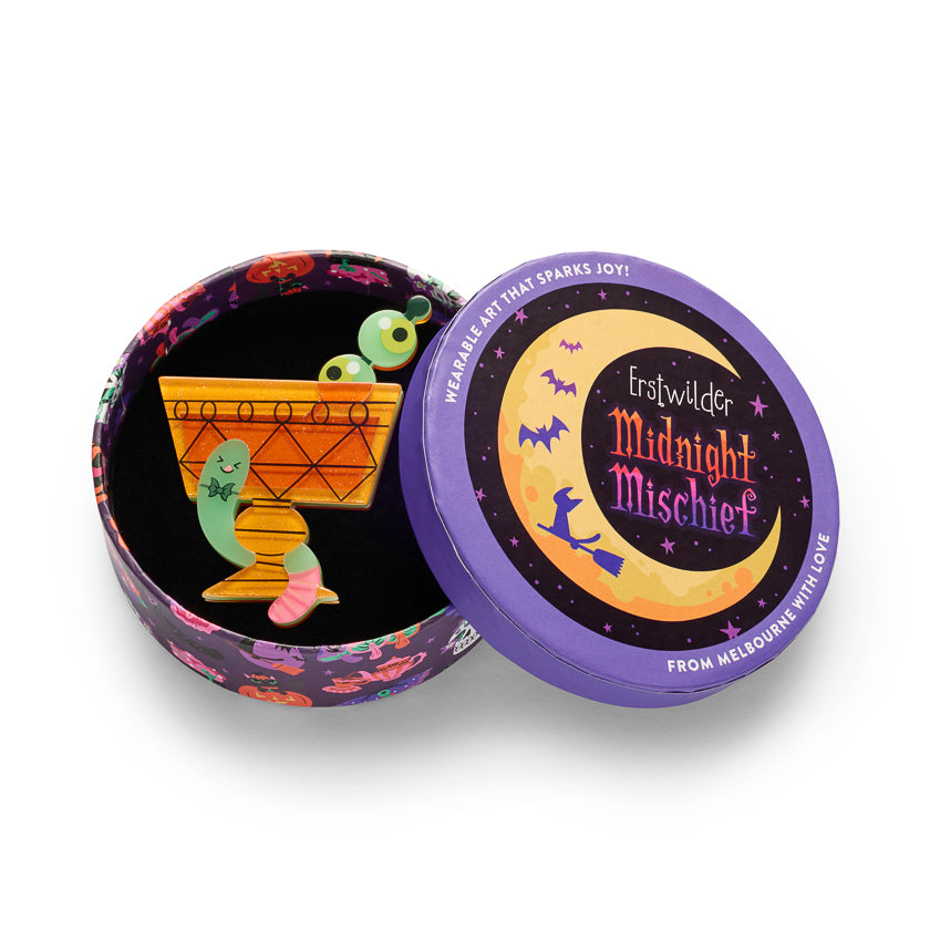 Cursed Chalice Brooch by Erstwilder – back detail | Midnight Mischief Halloween Collection
