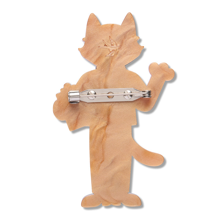 Whiskers M.D. Brooch by Erstwilder shown with gift box | Wild at Work Collection