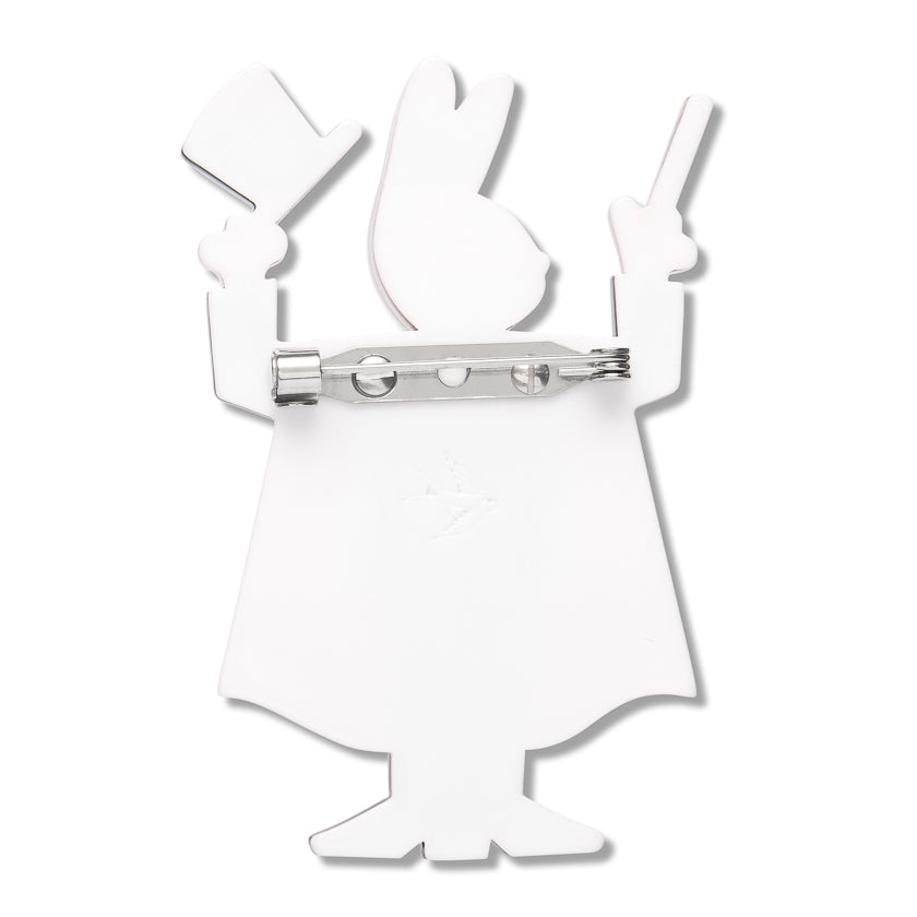 Presto Cottontail Brooch by Erstwilder shown with gift box | Wild at Work Collection