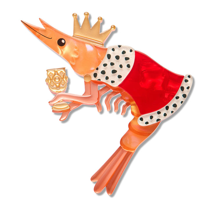Pascal the King Prawn Brooch by Erstwilder | Pascal Parade