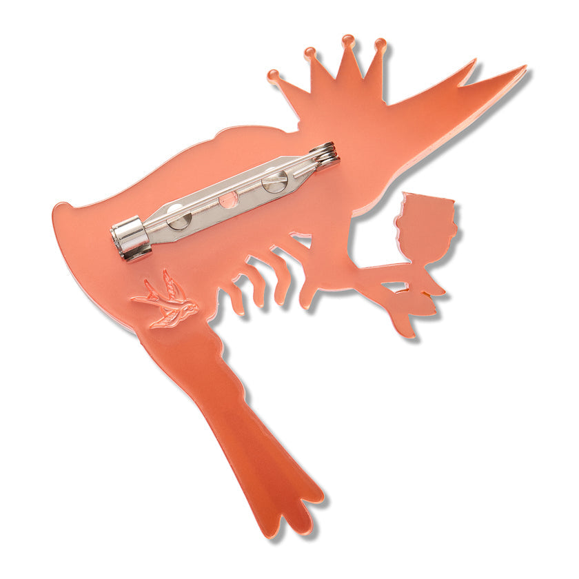 Pascal the King Prawn Brooch by Erstwilder shown with gift box | Pascal Parade