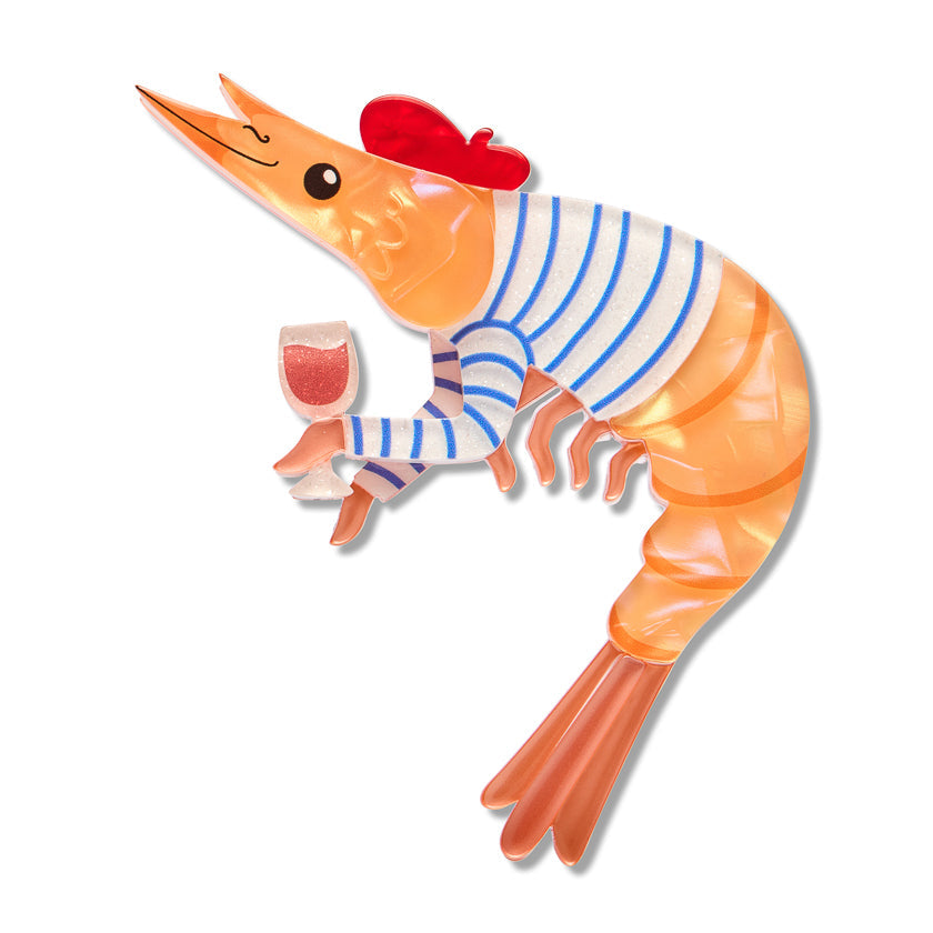 Pascal the Parisian Prawn Brooch by Erstwilder | Pascal Parade